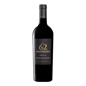 Cantine San marzano, Primitivo di manduria, Primitivo , Anniversiario , 62, riserva, wino , wino czerone, włochy , puglia, apulia, manduria, wytawne