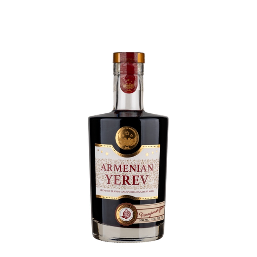 ARMENIAN YEREV POMEGRANATE BRANDY – granatowa duma Armenii. brandy z granatu – intensywny, owocowy charakter. armeńska brandy – tradycja i rzemiosło Kaukazu. owocowa brandy – słodko-owocowy profil smakowy. granatowa brandy – głęboki kolor i egzotyczny aromat. premium brandy – wysoka jakość i elegancja. alkohol z Armenii – specjał z Armenii o orientalnym charakterze. destylat z granatu – granatowy destylat o intensywnym smaku. orientalna brandy – egzotyczne nuty i bogaty bukiet. brandy 35% w butelce brandy 0, 5l – idealna do degustacji.
