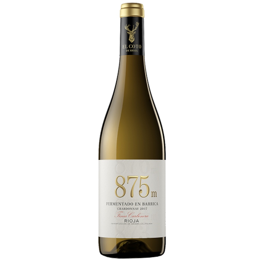EL COTO 875 M Chardonnay, chardonnay fermentado en barrica, hiszpańskie chardonnay, wino białe wytrawne, chardonnay z Hiszpanii, el coto chardonnay, wino dojrzewane w beczce, barrel fermented chardonnay, aromaty wanilii i tostów, wino z Rioja, premium chardonnay, wino do ryb i drobiu, chardonnay 12%, wino 0, 75l, hiszpańskie wino białe, chardonnay beczkowe, wino o kremowej strukturze, wino gastronomiczne, wino eleganckie, wino do kolacji, wino do owoców morza, wino z nutami tropikalnymi, wino z nutami maślanymi, wino z aromatem dębu,