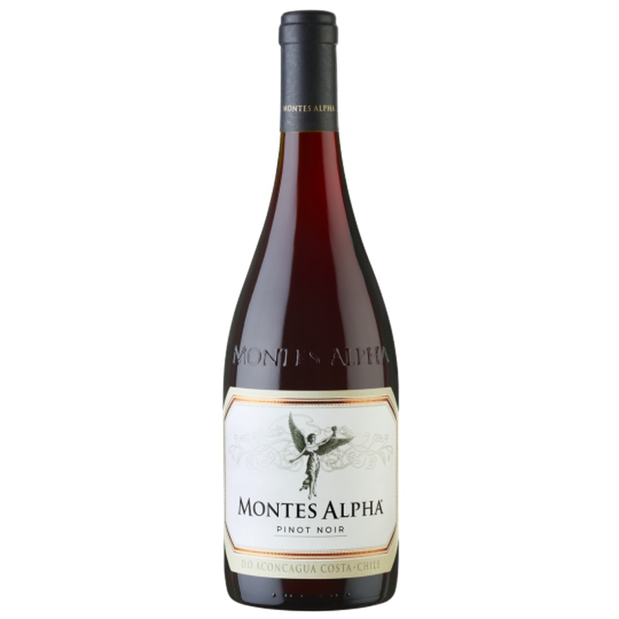 MONTES ALPHA PINOT NOIR, pinot noir chile, chilijskie czerwone wino, wino czerwone wytrawne,  wino do kolacji