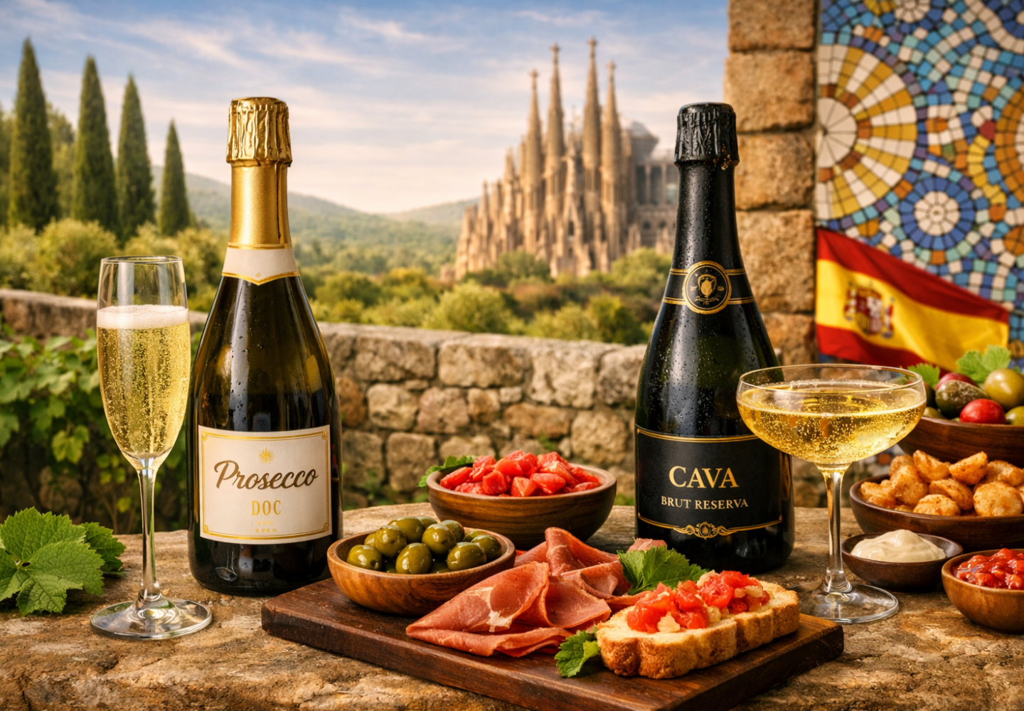 Prosecco i Cava, Prosecco, Cava, wina musujące, włoskie Prosecco, hiszpańska Cava, bąbelki w winie, wina z bąbelkami, metoda Charmata, metoda tradycyjna, wino na aperitif, wino do jedzenia, wina z Włoch, wina z Hiszpanii, Glera, Macabeo, Xarel·lo, Parellada, Valdobbiadene, Conegliano, Penedès, Prosecco DOC, Prosecco DOCG, Cava Reserva, Cava Gran Reserva, Brut, Extra Dry, Brut Nature, Aperol Spritz, Hugo Spritz, Bellini, tapas i wino, paella i wino, wino na spotkania, lekkie wino, eleganckie wino, wino na imprezę, kultura wina, porównanie Prosecco i Cavy, jak wybrać Prosecco, jak wybrać Cavę, wino na prezent, wino na lato, wino na kolację, wino do sushi, wino do owoców morza, hiszpańskie wina musujące, włoskie wina musujące, popularne wina musujące, trendy w winie, wino na co dzień, celebracja z winem, wino i jedzenie, wino i przyjaciele, radość z wina, lekkość Prosecco, elegancja Cavy, bąbelki na każdą okazję