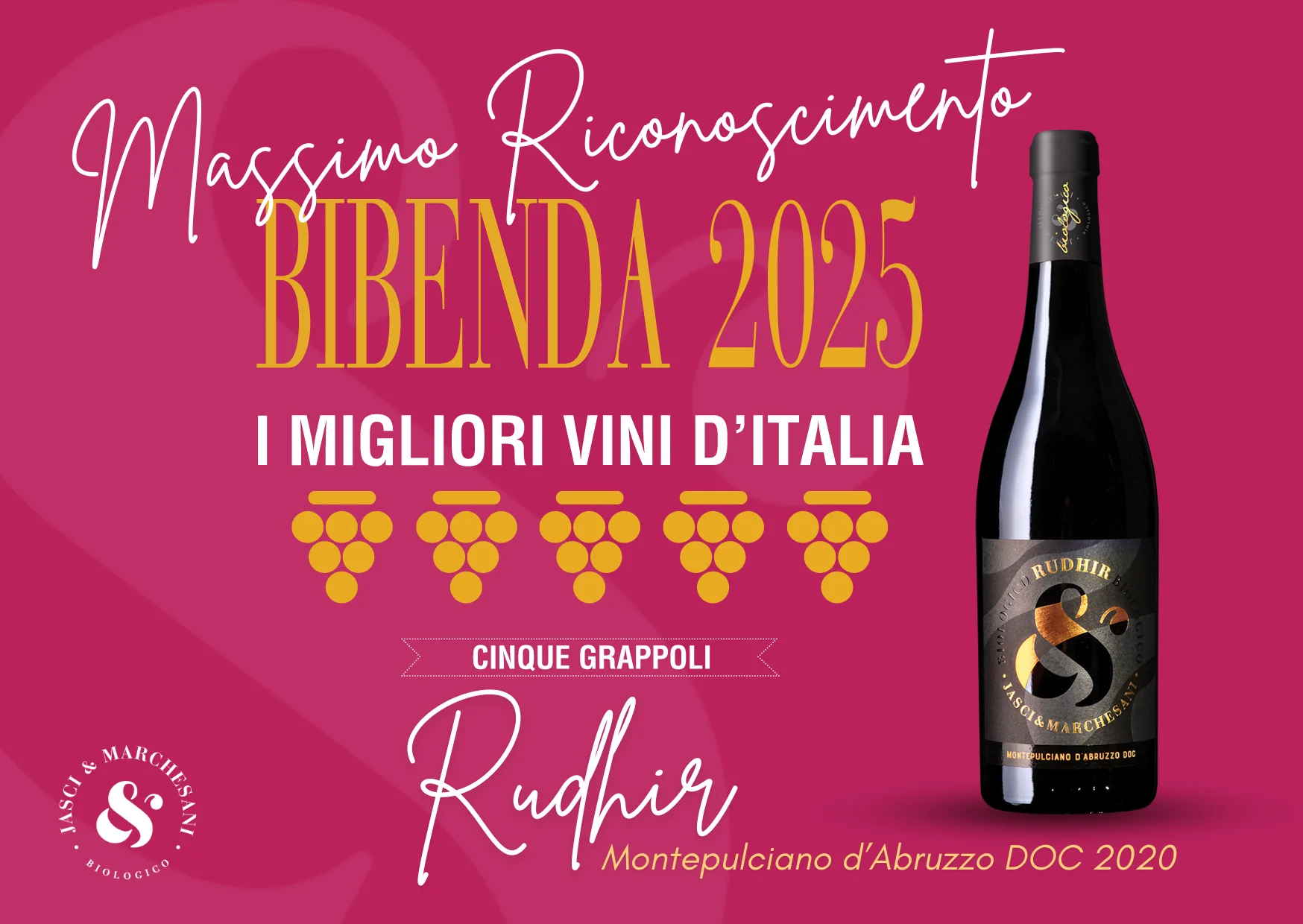 JASCI & MARCHESANI RUDHIR MONTEPULCIANO D’ABRUZZO DOC , WINO ,   wino ekologiczne, sklep z winem , wino włoskie, internetowy sklep z winem, najlepsze wina, najlepsze wina w super cenach, wino czerwone, wino wytrawne, Montepulciano, Włochy, ARUZZO, Abruzja,  wino do mięsa
